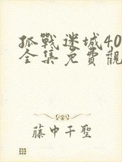 孤战迷城40集全集免费观看