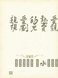 亲爱的热爱的电视剧免费观看西瓜