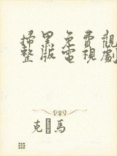 扫黑免费观看完整版电视剧高清