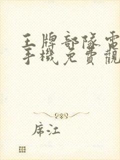 王牌部队电视剧手机免费观看