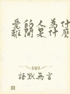 爱的人为什么先离开是什么歌