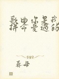 歌曲你是我曾经拼命爱过的人原唱