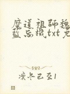 魔道祖师魏无羡蓝忘机txt免费下载