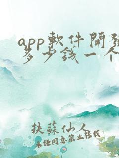 app软件开发多少钱一个