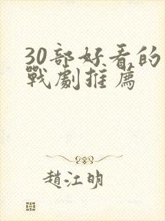 30部好看的谍战剧推荐