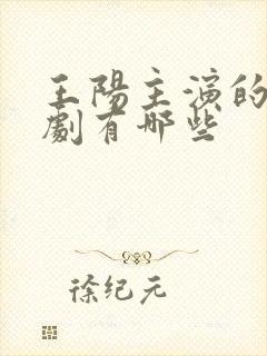 王阳主演的电视剧有哪些