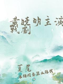 黄晓明主演的谍战剧