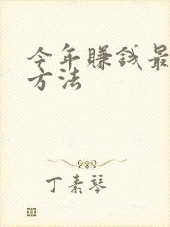 今年赚钱最快的方法