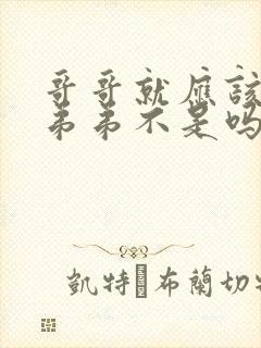 哥哥就应该属于弟弟不是吗