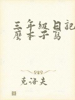 三年级日记用什么本子写