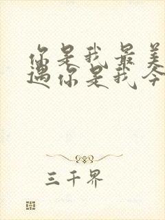 你是我最美的相遇你是我今生的唯一什么歌