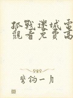 孤战迷城电视剧观看免费高清