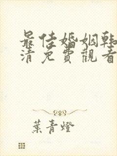 最佳婚姻韩剧高清免费观看全集剧情