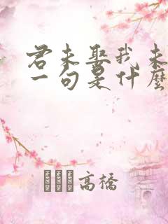 君未娶我未嫁下一句是什么