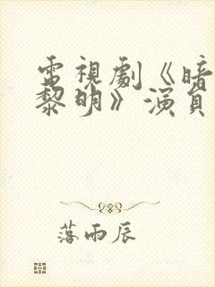 电视剧《暗夜与黎明》演员表