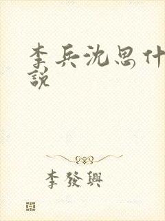 李兵沈思什么小说