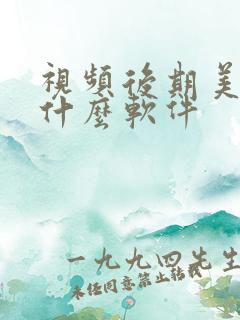 视频后期美颜用什么软件