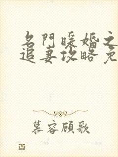 名门暖婚之权爷追妻攻略免费看