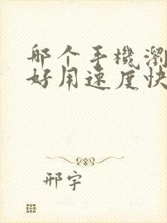 哪个手机浏览器好用速度快