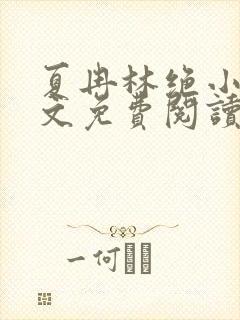 夏冉林绝小说全文免费阅读