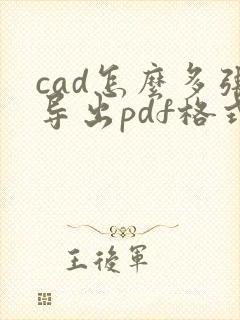 cad怎么多张导出pdf格式