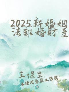 2025新婚姻法离婚财产怎么分割