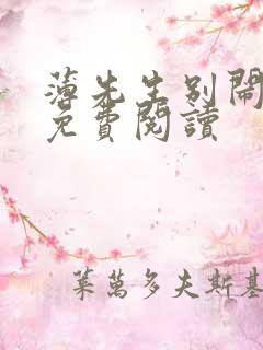 薄先生别闹全文免费阅读