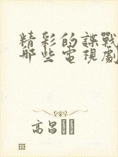 精彩的谍战片有哪些电视剧