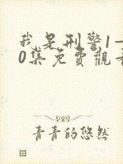 我是刑警1—40集免费观看