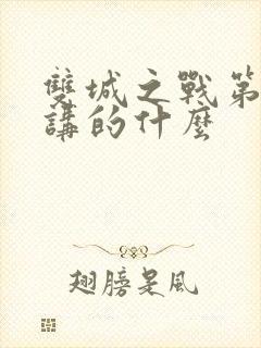 双城之战第一季讲的什么