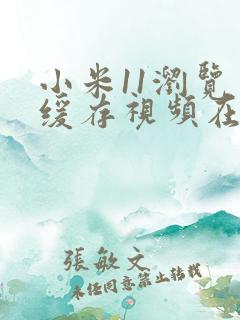 小米11浏览器缓存视频在哪个文件夹