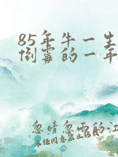 85年牛一生最倒霉的一年是