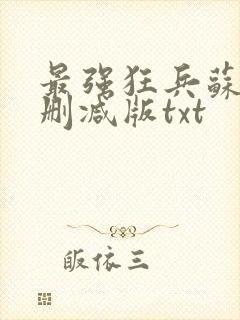 最强狂兵苏锐无删减版txt