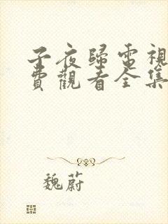 子夜归电视剧免费观看全集高清21级