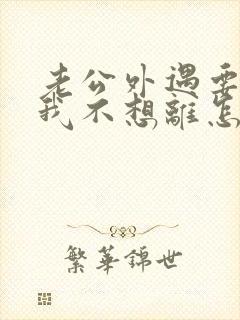 老公外遇要离婚我不想离怎么办