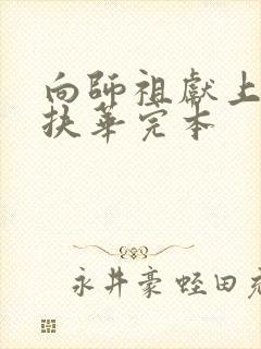 向师祖献上咸鱼扶华完本