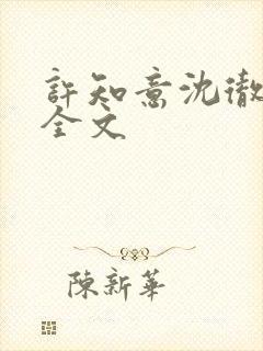 许知意沈彻阅读全文