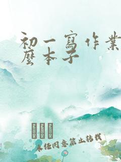 初一写作业用什么本子