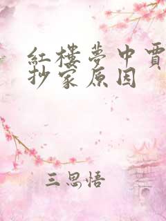 红楼梦中贾府被抄家原因