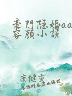 豪门隐婚aa制容颜小说