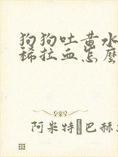 狗狗吐黄水又拉稀拉血怎么办