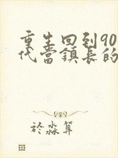 重生回到90年代当镇长的小说