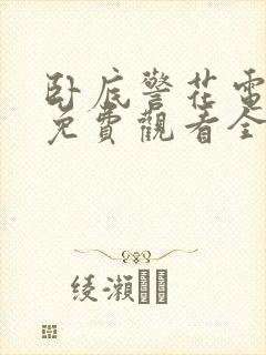 卧底警花电视剧免费观看全集高清