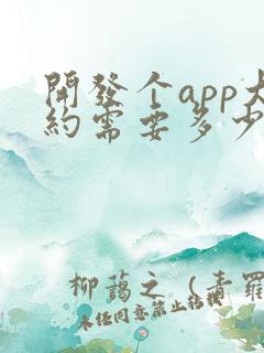 开发个app大约需要多少钱