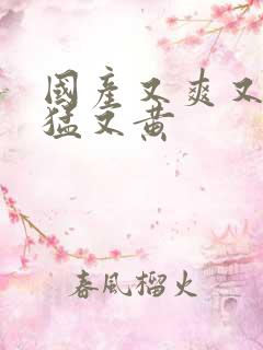 国产又爽又粗又猛又黄