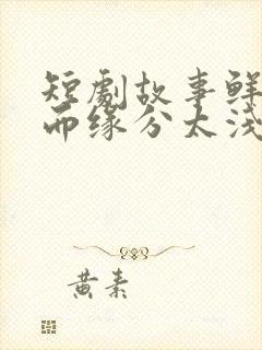 短剧故事鲜艳,而缘分太浅