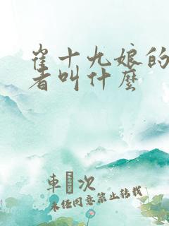 崔十九娘的扮演者叫什么