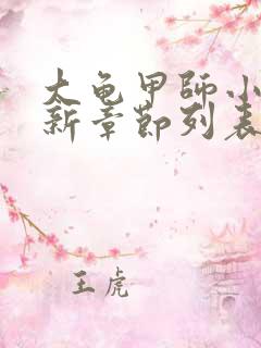 大龟甲师小说最新章节列表免费