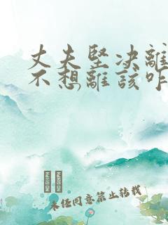 丈夫坚决离婚我不想离该咋样挽救