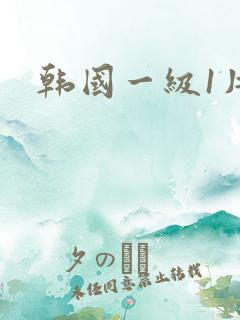 韩国一级1片